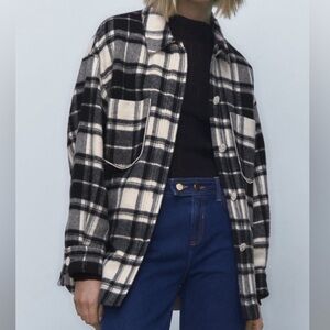 zara oversized shacket